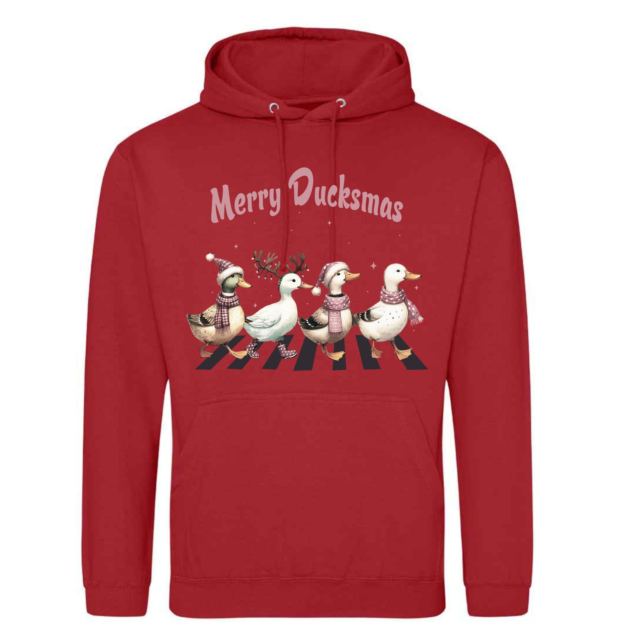 Merry Duckmas Hoodie: Unisex Christmas Festive Print