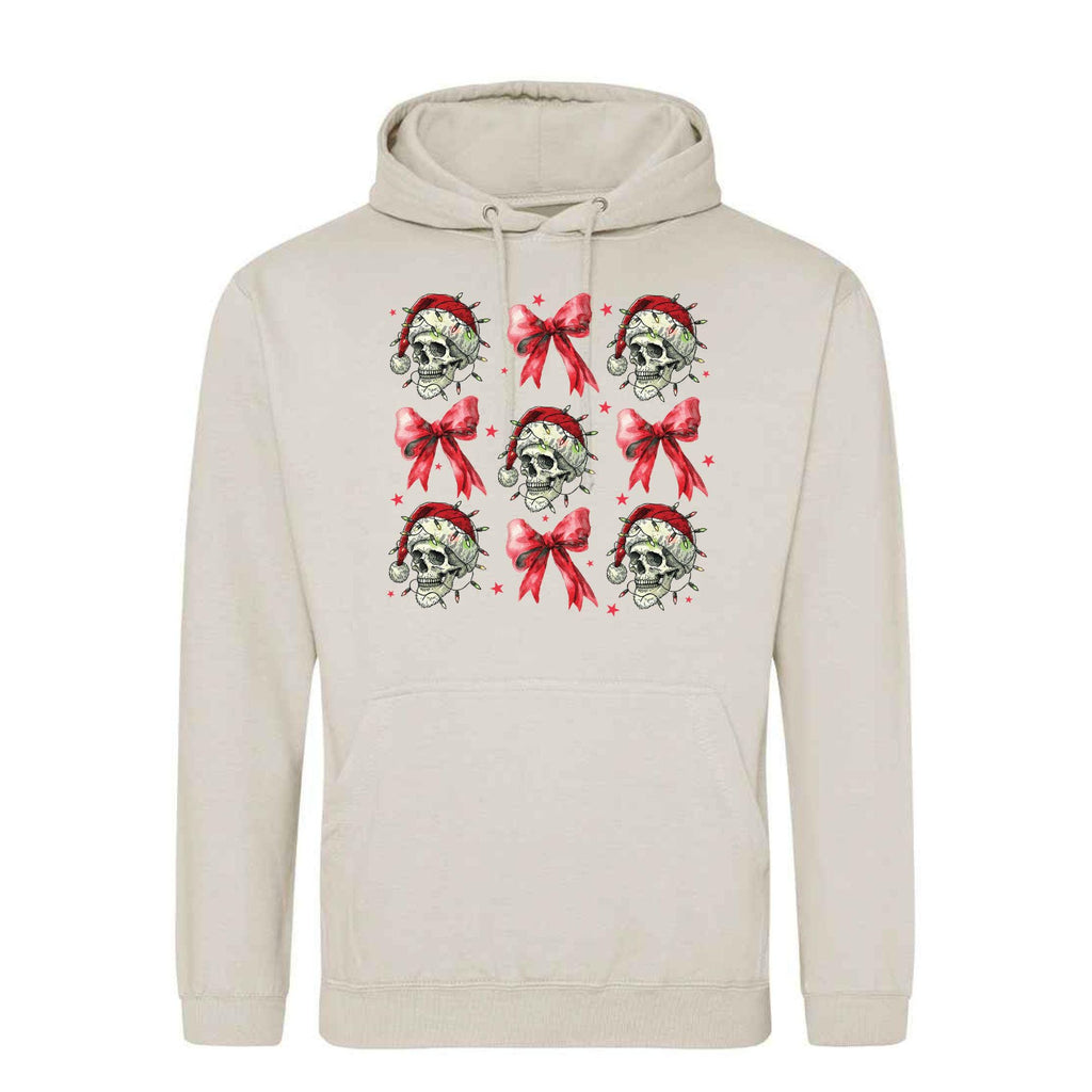 Deathly Christmas Hoodie: Unisex Festive Bow Hoodie