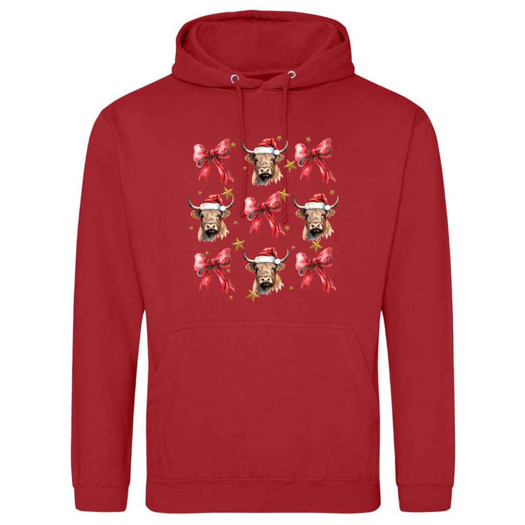 Unisex Christmas Cow Hoodie: Festive Holiday Sweatshirt