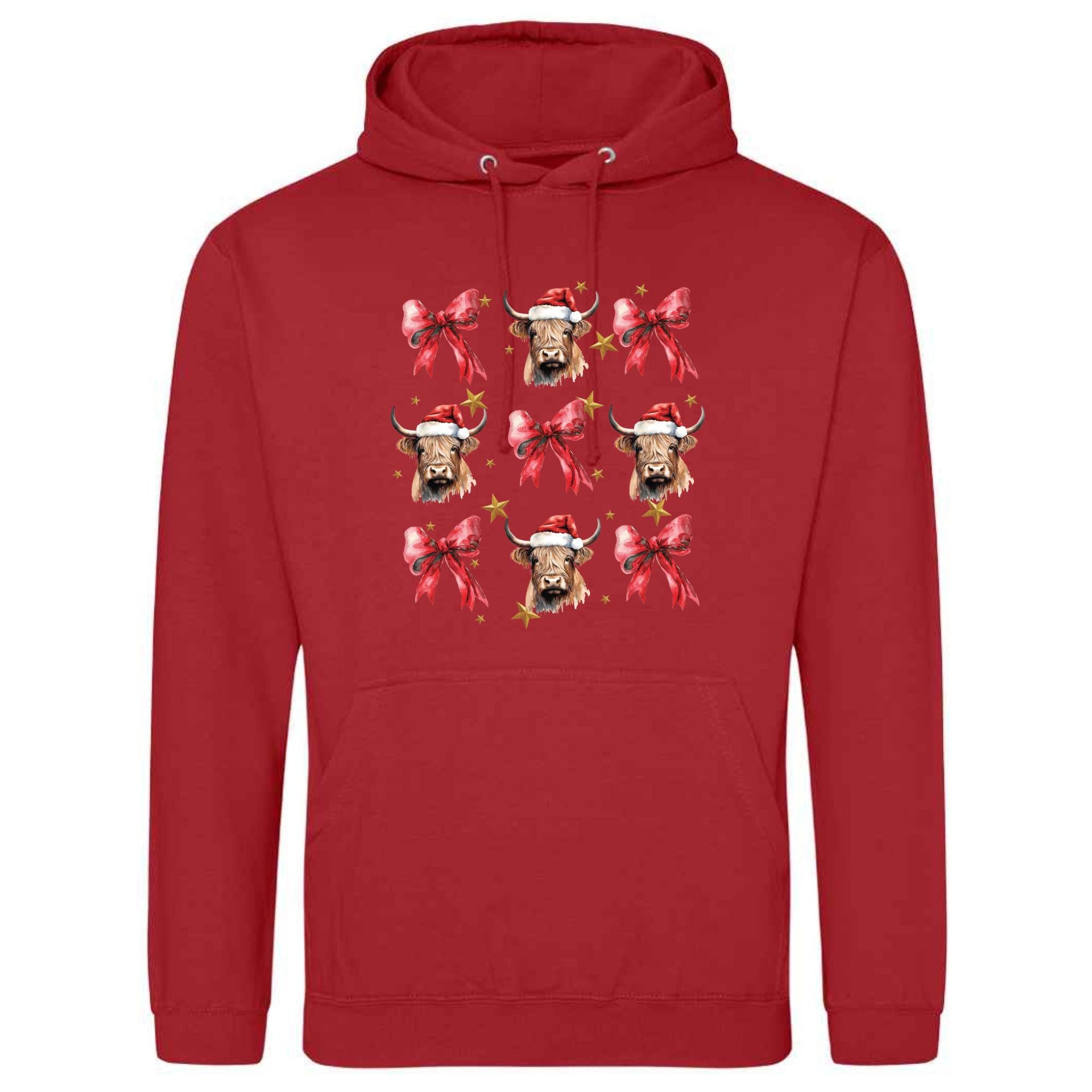 Unisex Christmas Cow Hoodie: Festive Holiday Sweatshirt
