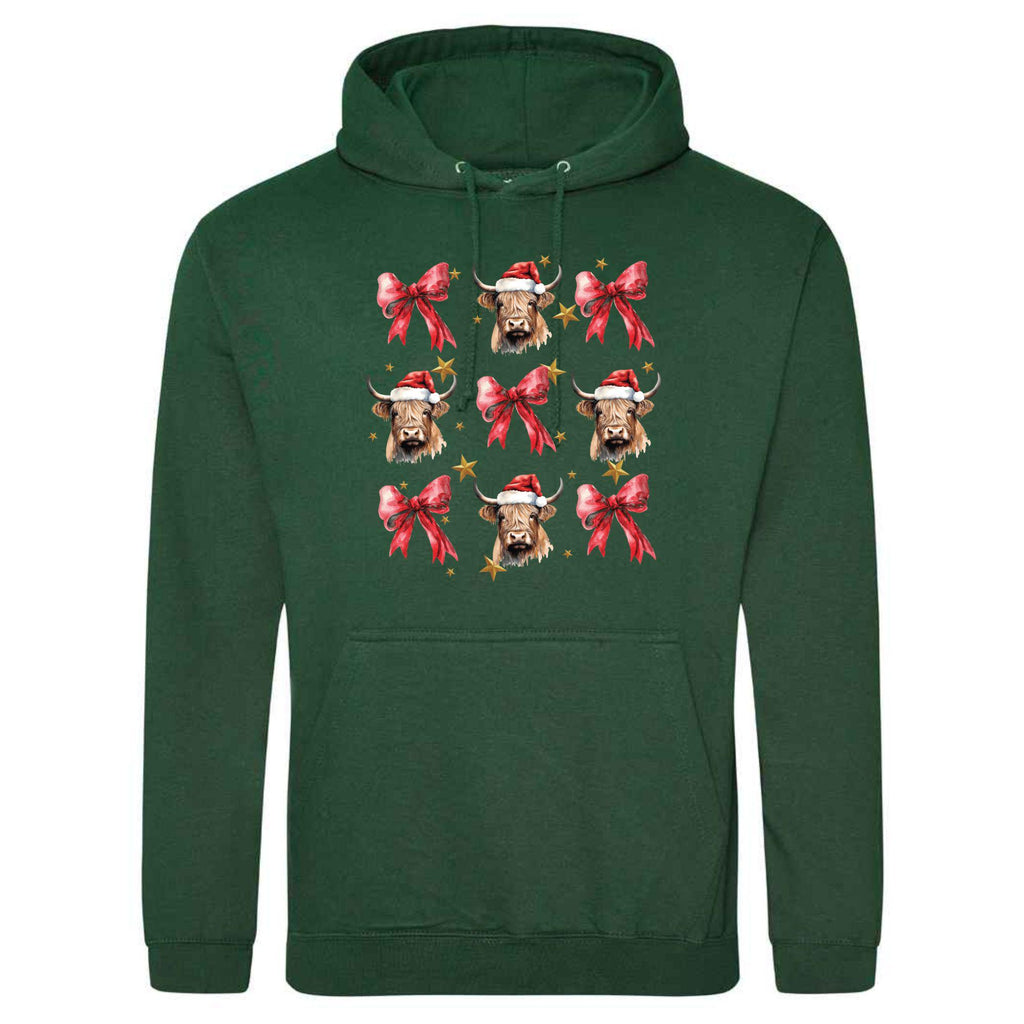 Unisex Christmas Cow Hoodie: Festive Holiday Sweatshirt