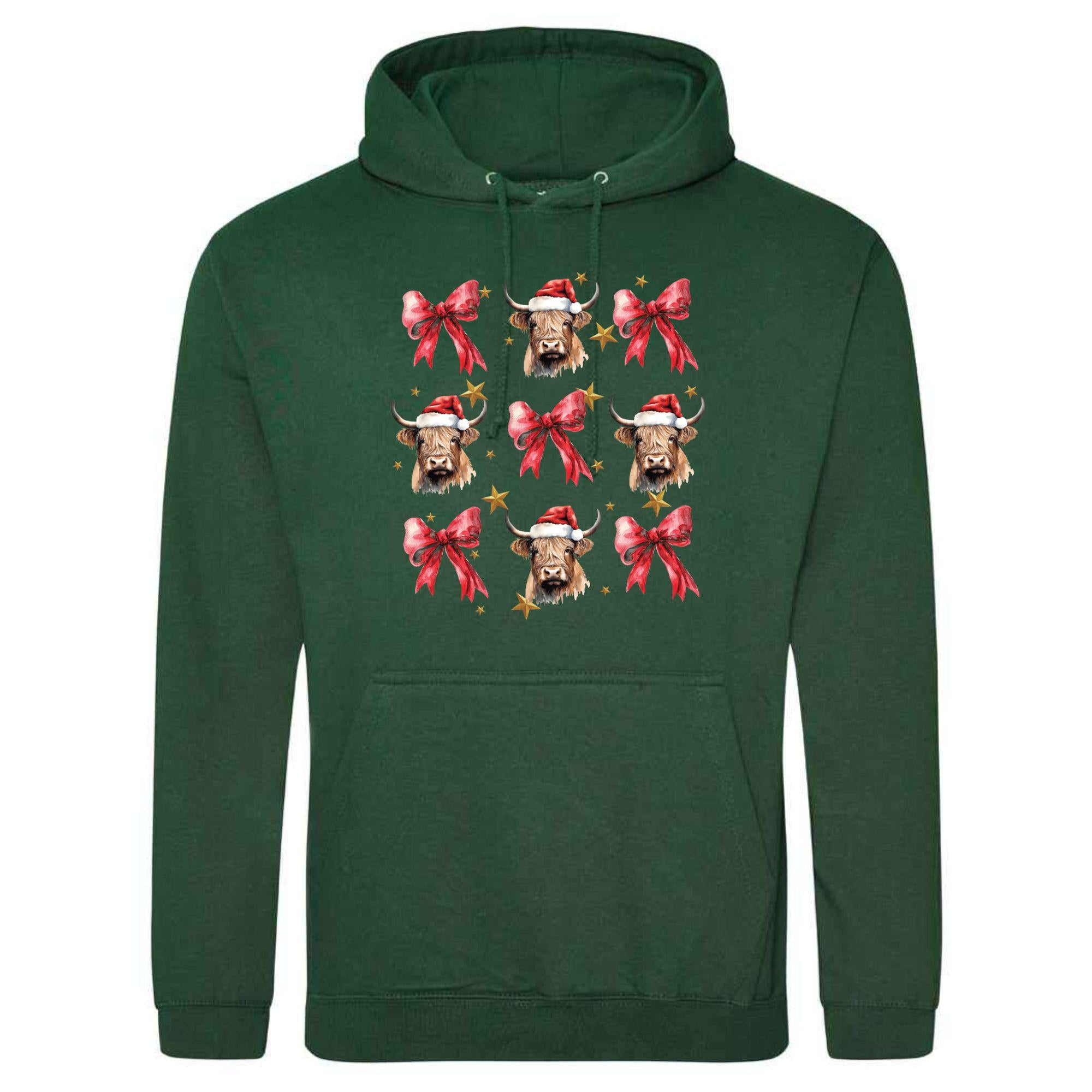Unisex Christmas Cow Hoodie: Festive Holiday Sweatshirt