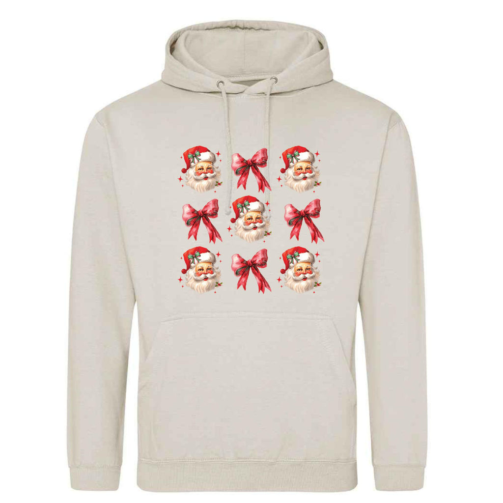 Santa Bow Christmas Hoodie: Festive Unisex Holiday Sweatshirt