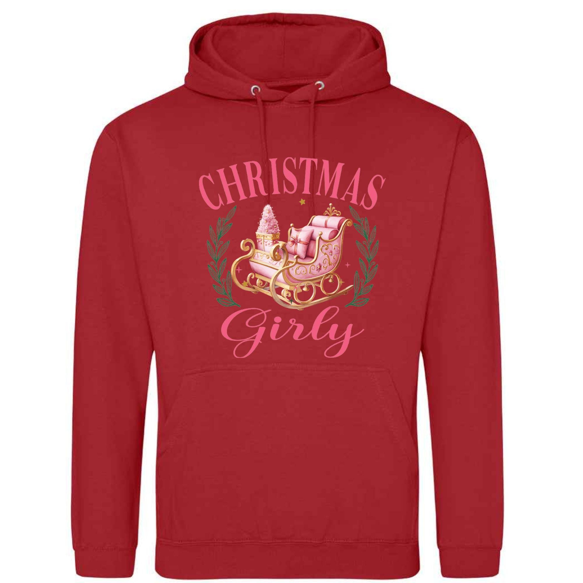 Unisex Christmas Hoodie: Festive Girly Print