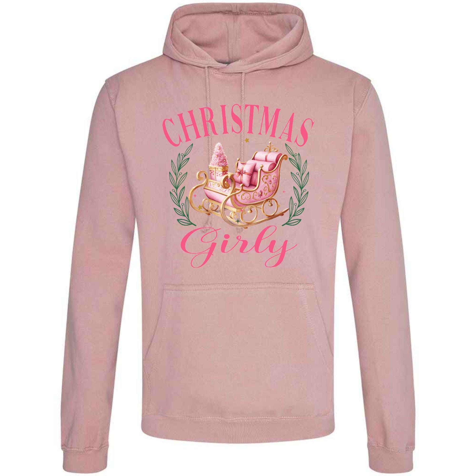 Unisex Christmas Hoodie: Festive Girly Print