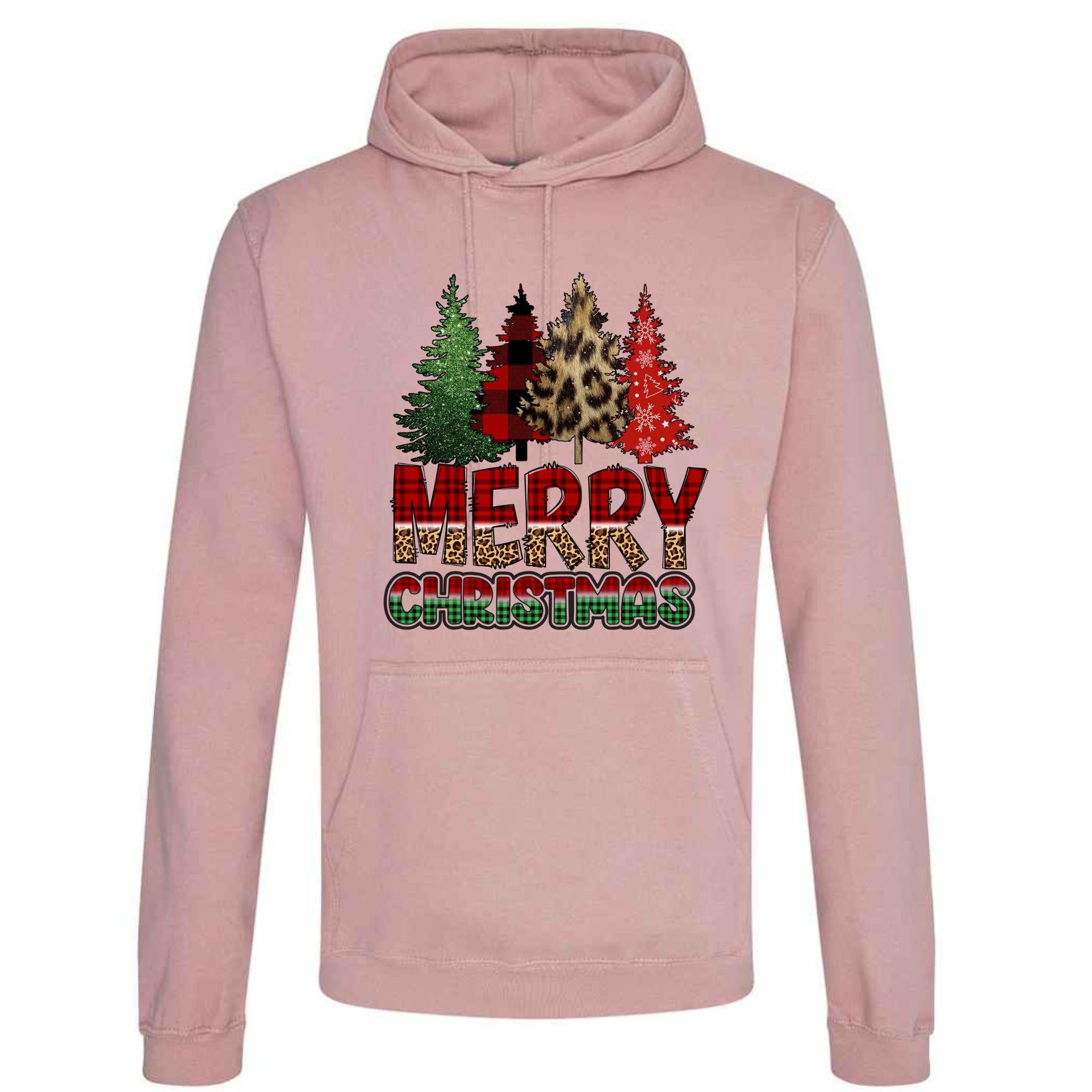 Christmas Patchwork Tree Hoodie: Unisex Festive Pullover