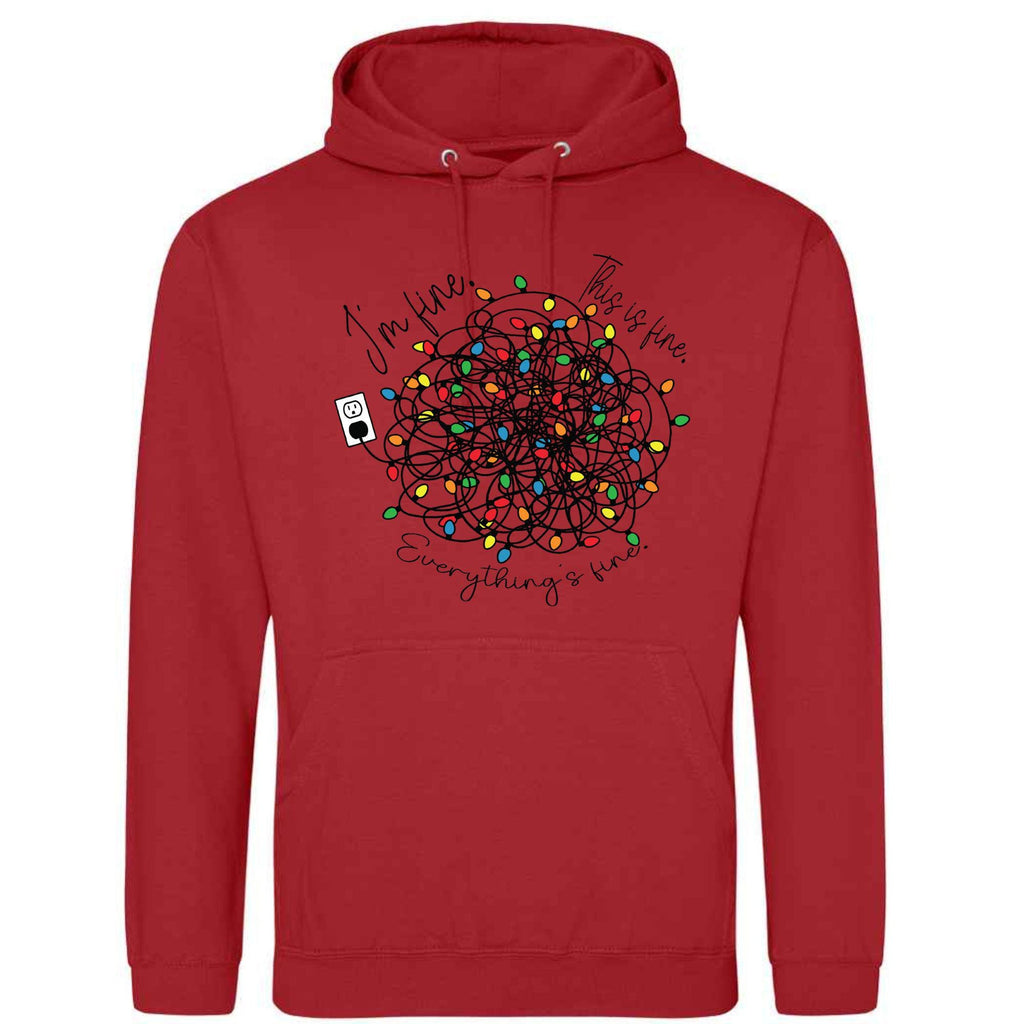 Tangled Christmas Lights Hoodie: Unisex Festive Sweatshirt