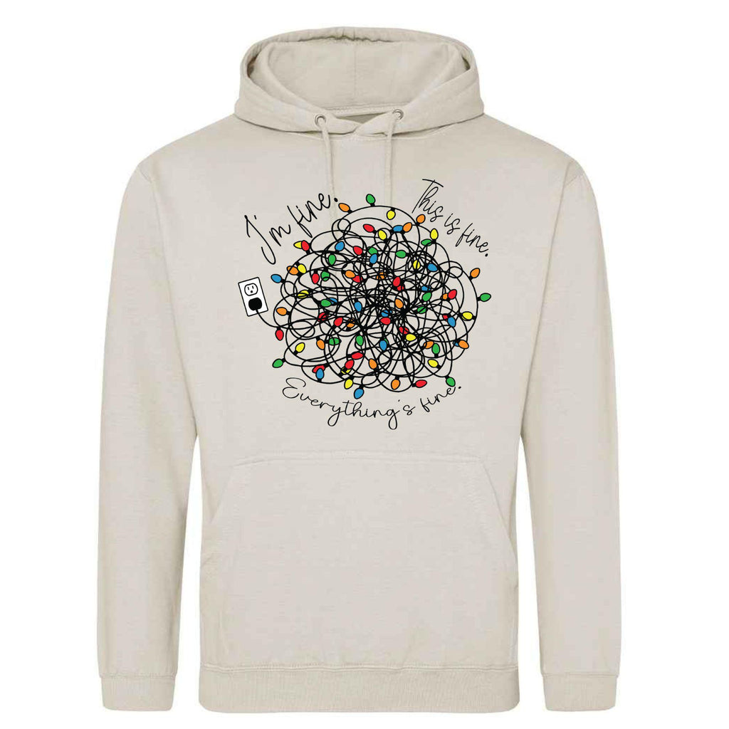 Tangled Christmas Lights Hoodie: Unisex Festive Sweatshirt