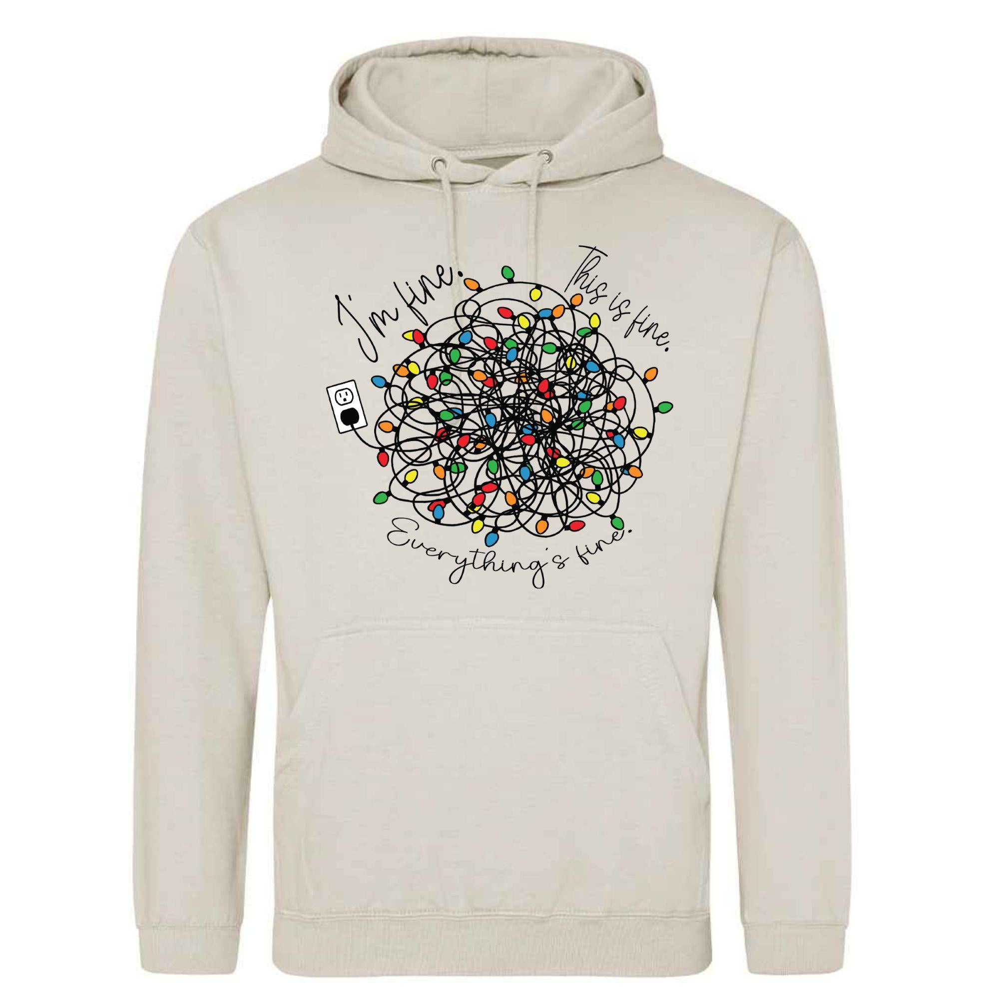 Tangled Christmas Lights Hoodie: Unisex Festive Sweatshirt