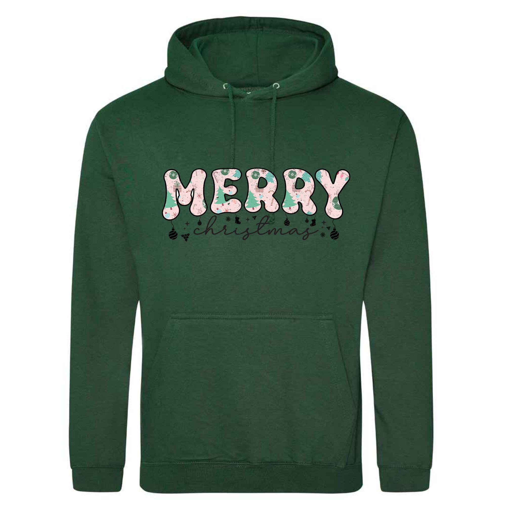 Unisex Merry Christmas Hoodie: Festive Adult Top