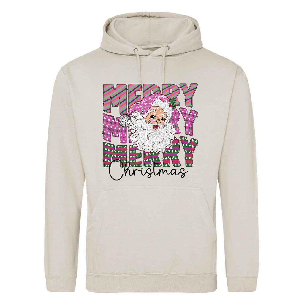 Merry Christmas Disco Santa Hoodie - Unisex Festive Pullover