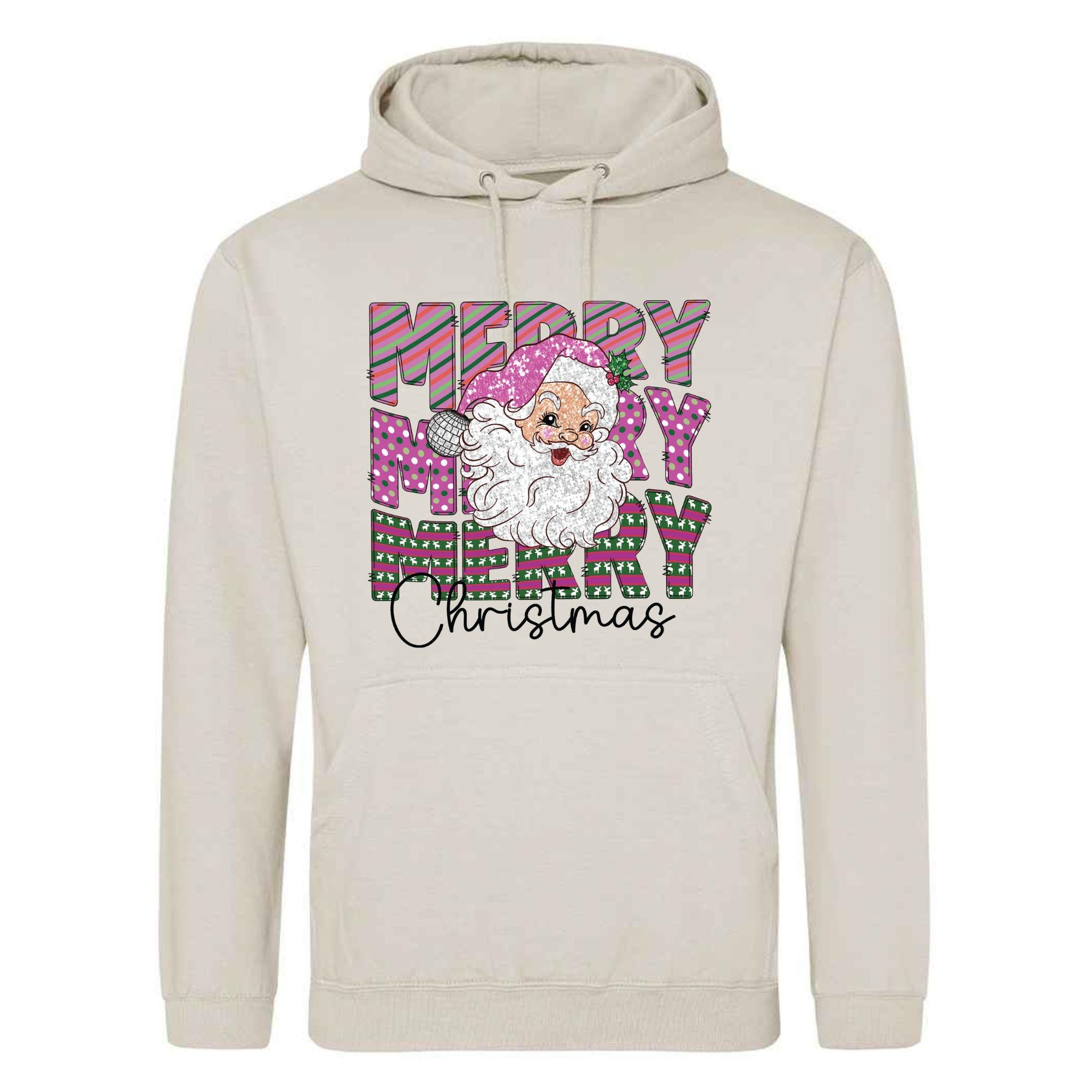 Merry Christmas Disco Santa Hoodie - Unisex Festive Pullover