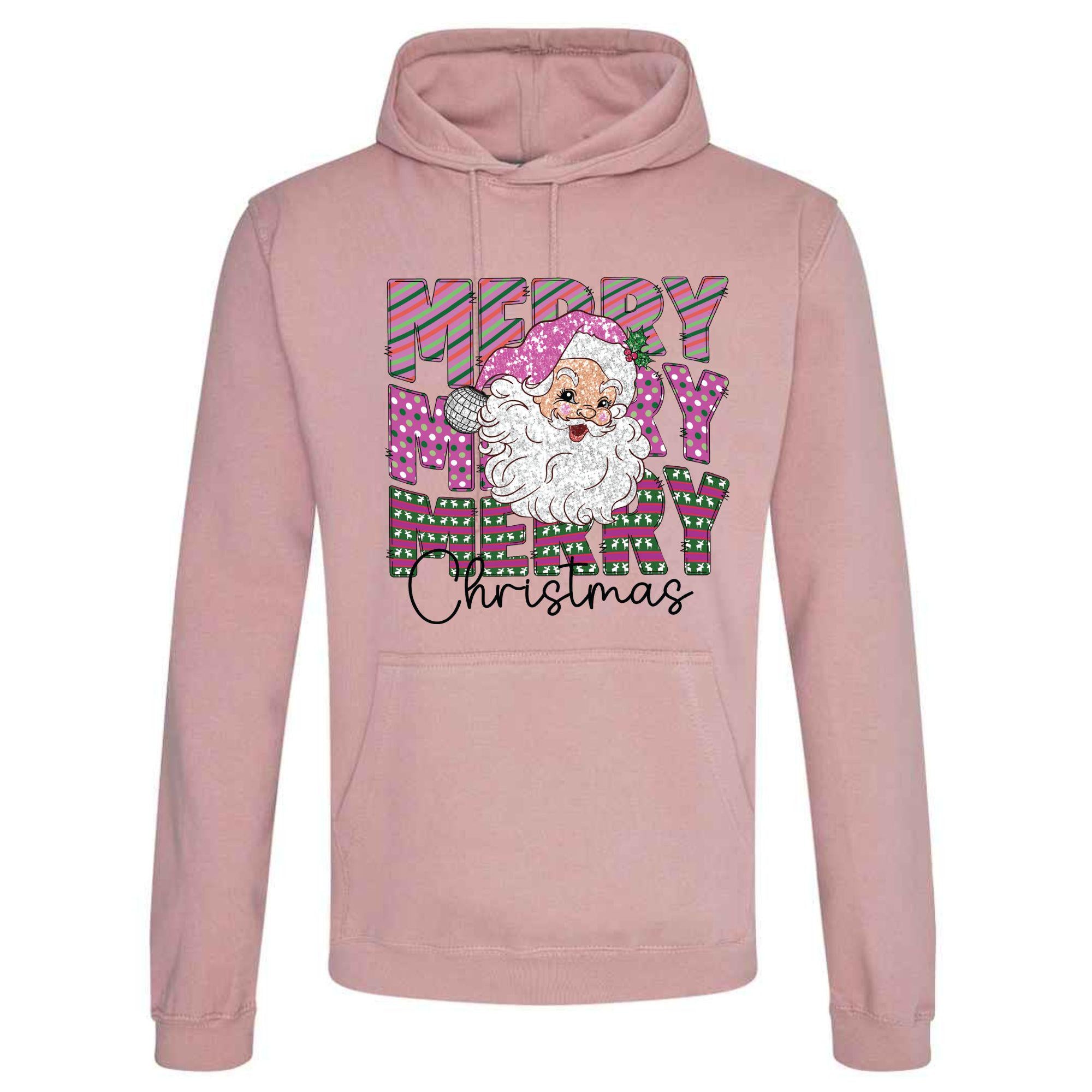 Merry Christmas Disco Santa Hoodie - Unisex Festive Pullover