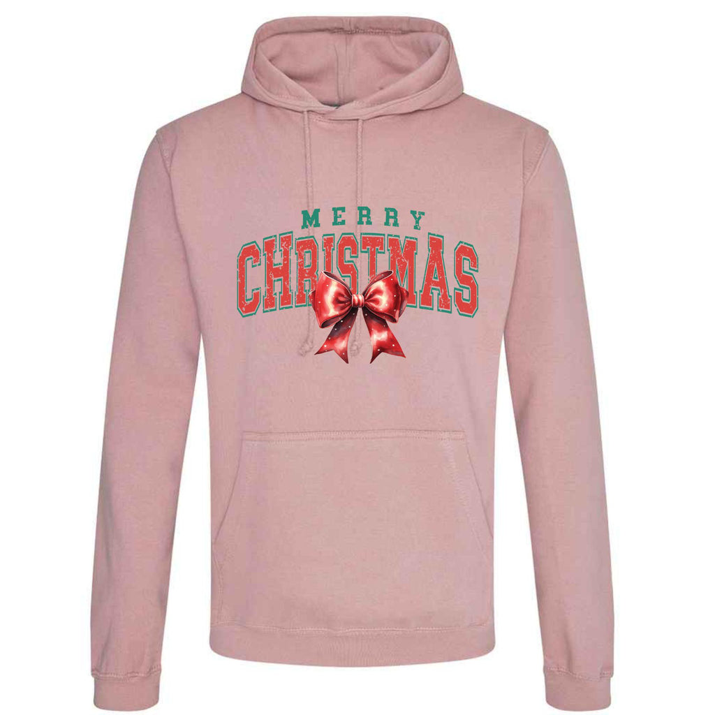 Merry Christmas Bow Hoodie - Unisex Festive Pullover