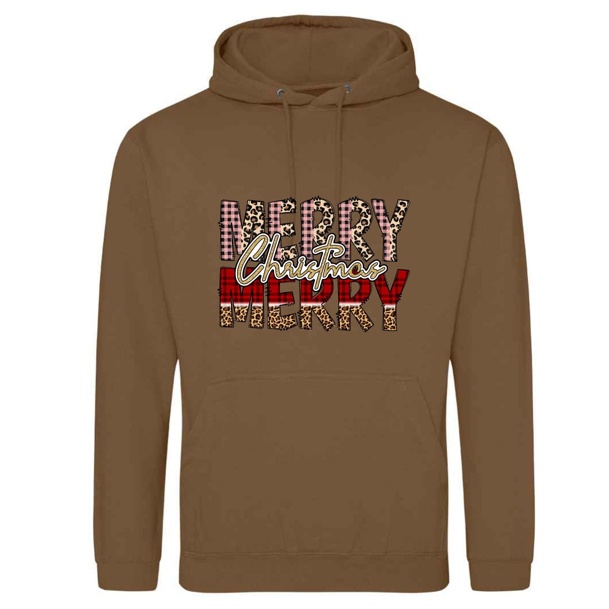 Merry Christmas Patchwork Hoodie: Unisex Festive Top