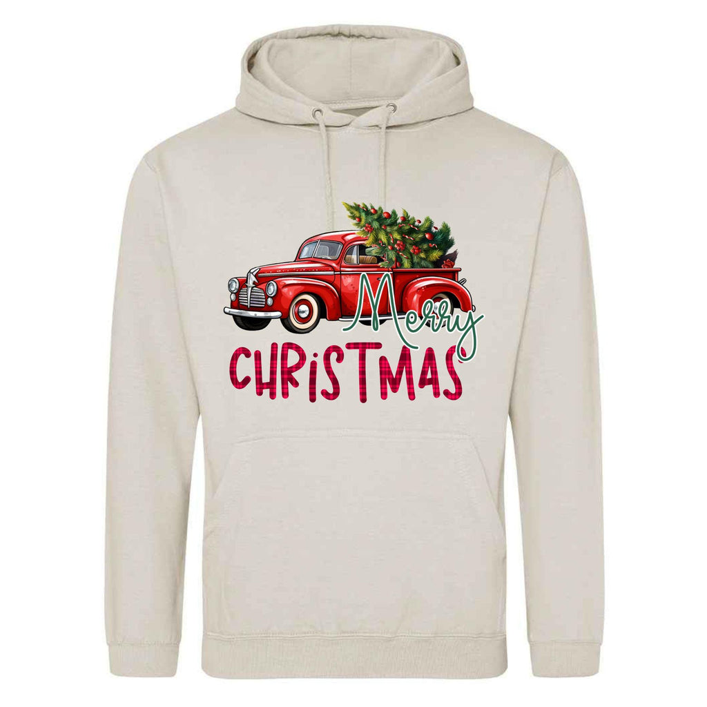 Christmas Truck and Tree Hoodie - Unisex Festive Xmas Sweatshirt