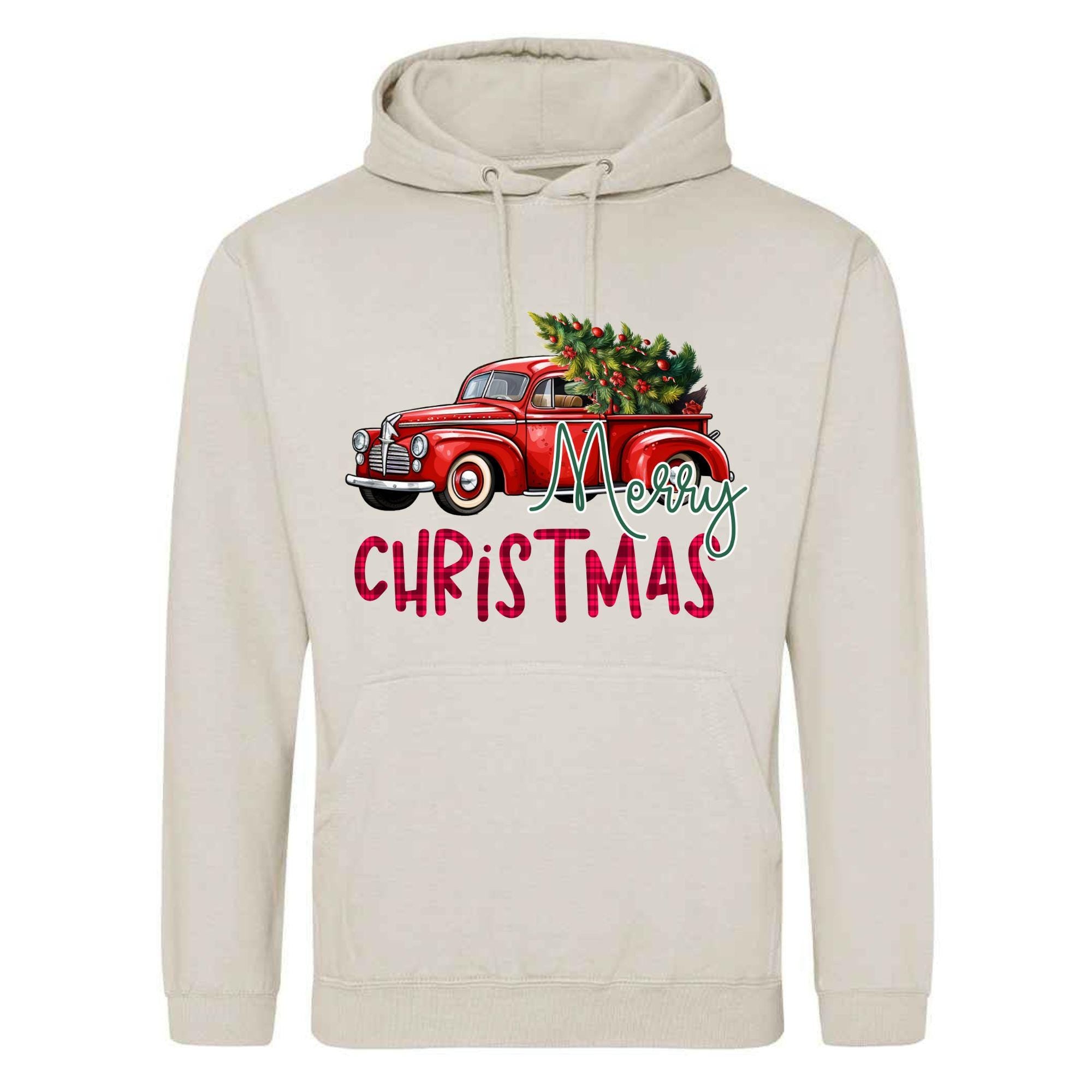 Christmas Truck and Tree Hoodie - Unisex Festive Xmas Sweatshirt