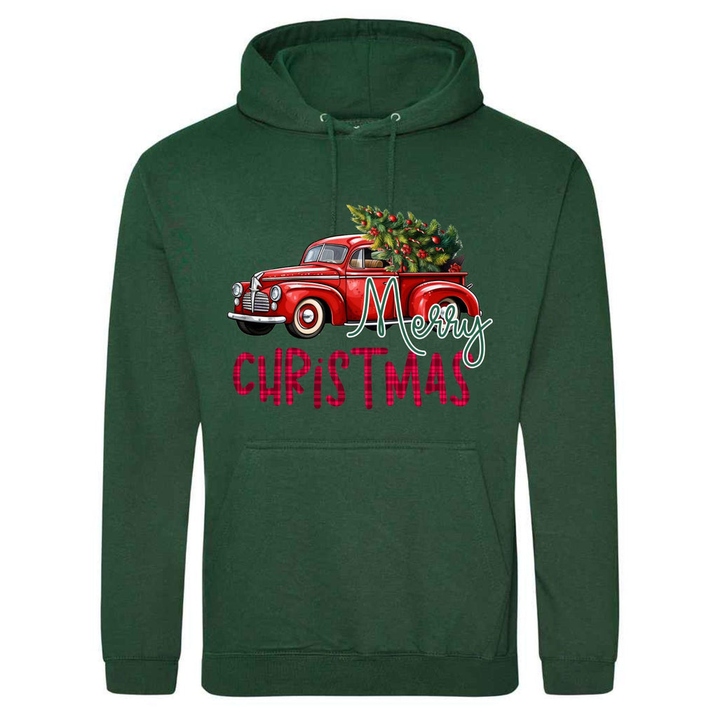 Christmas Truck and Tree Hoodie - Unisex Festive Xmas Sweatshirt
