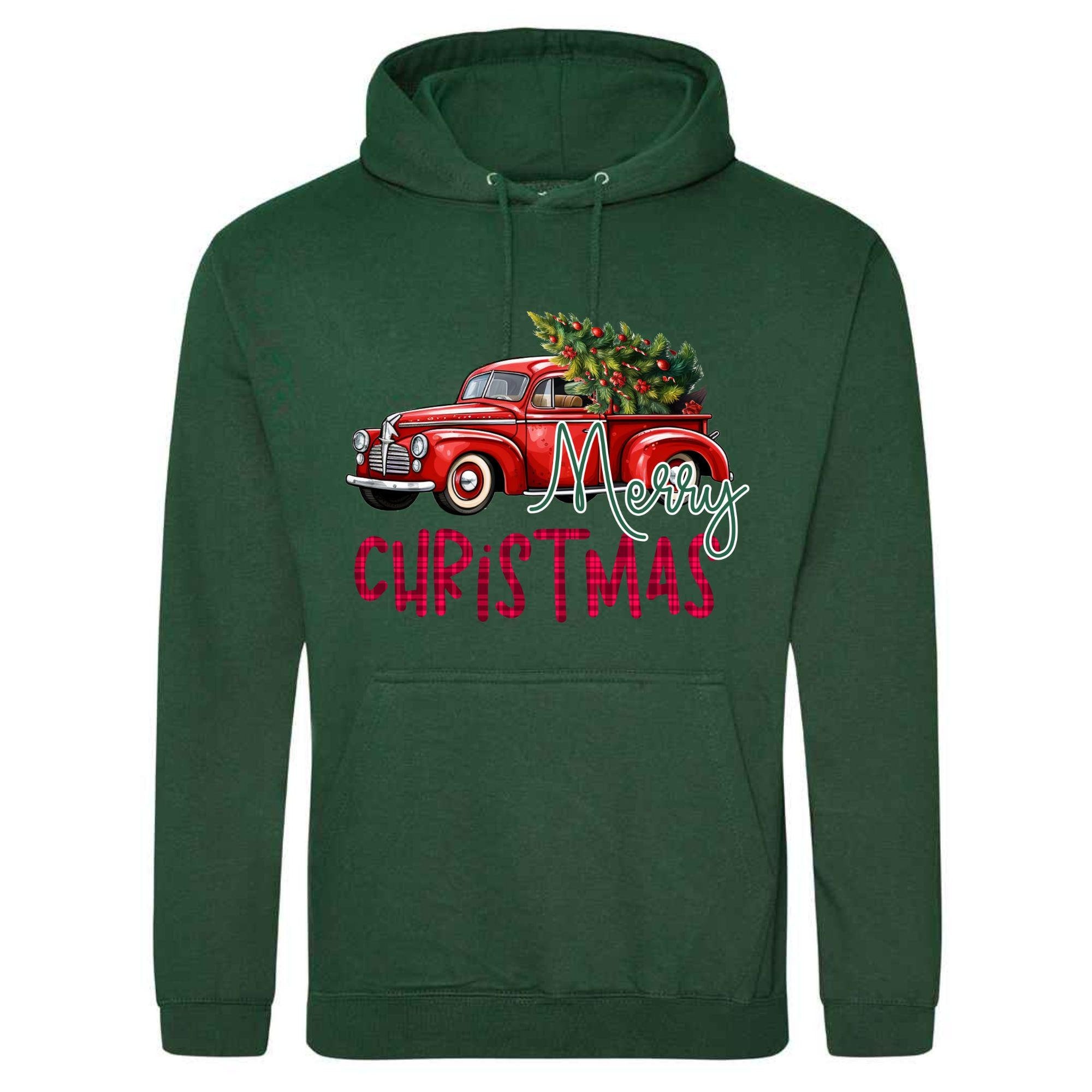 Christmas Truck and Tree Hoodie - Unisex Festive Xmas Sweatshirt