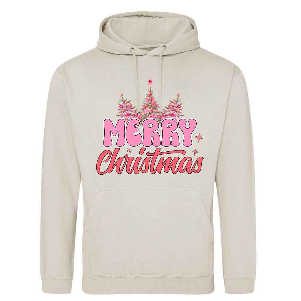 Pink Merry Christmas Hoodie: Unisex Festive Adult Top