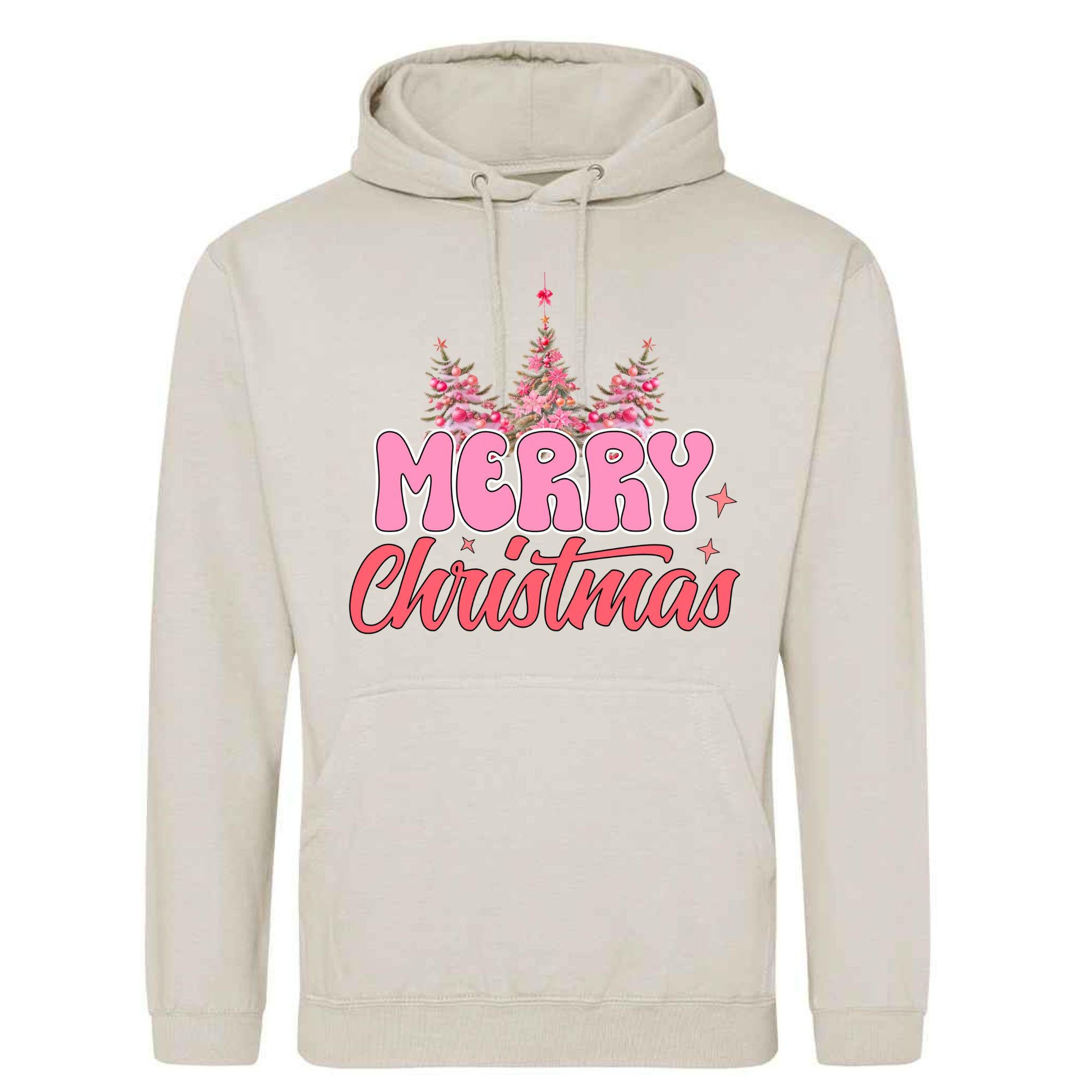 Pink Merry Christmas Hoodie: Unisex Festive Adult Top
