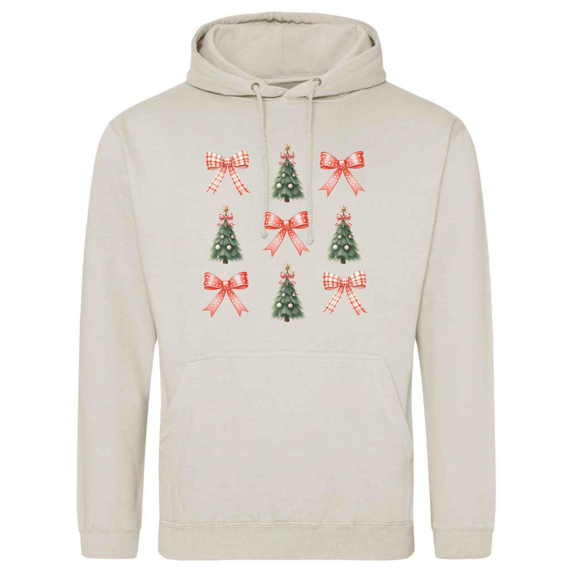 Christmas Tree and Bow Hoodie: Unisex Festive Adult Top