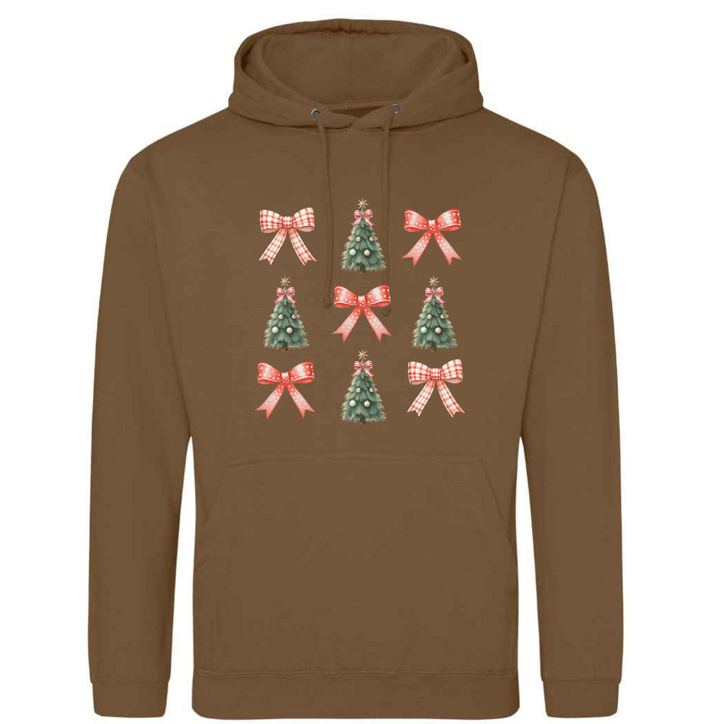 Christmas Tree and Bow Hoodie: Unisex Festive Adult Top