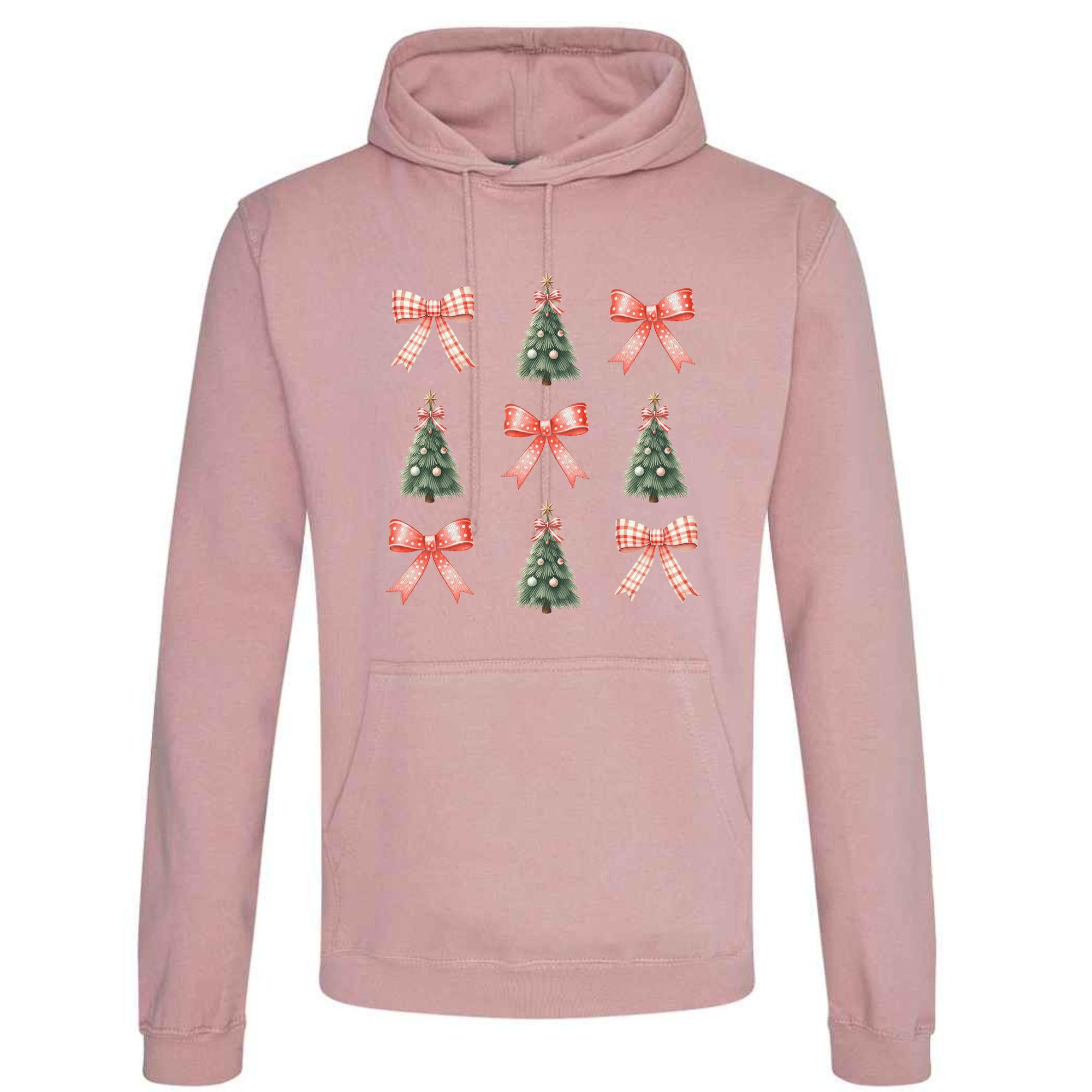 Christmas Tree and Bow Hoodie: Unisex Festive Adult Top