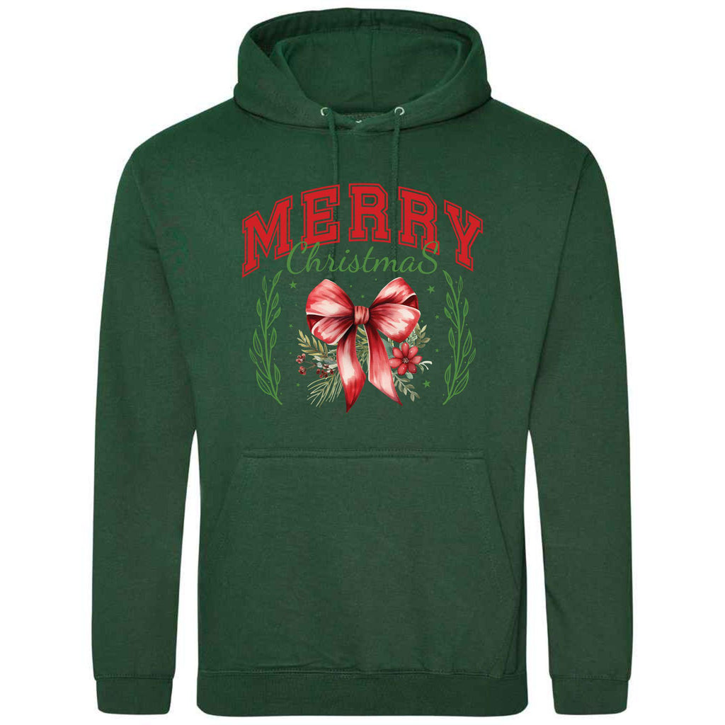 Merry Christmas Wreath Hoodie: Unisex Festive Adult Top