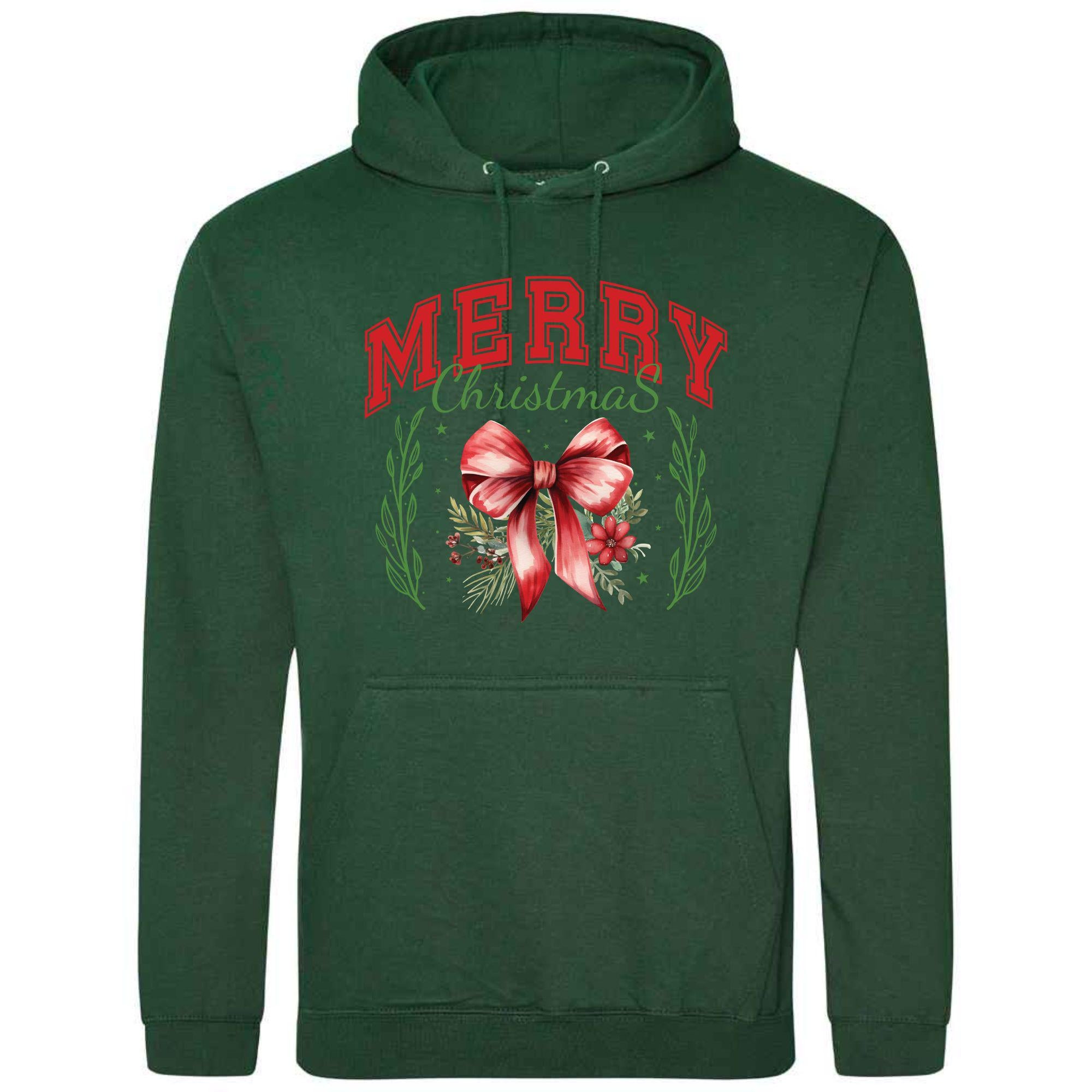 Merry Christmas Wreath Hoodie: Unisex Festive Adult Top