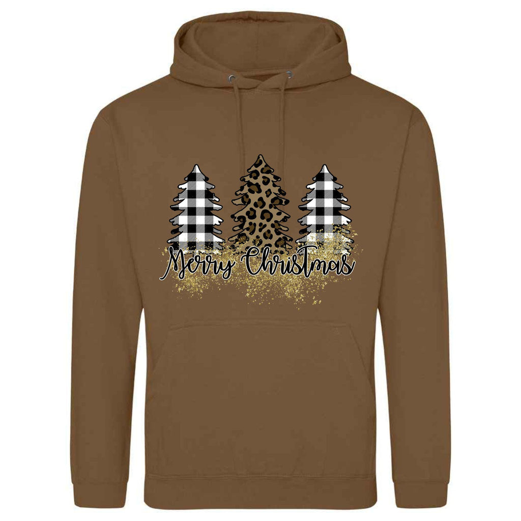 Merry Christmas Patchwork Hoodie: Unisex Festive Adult Top