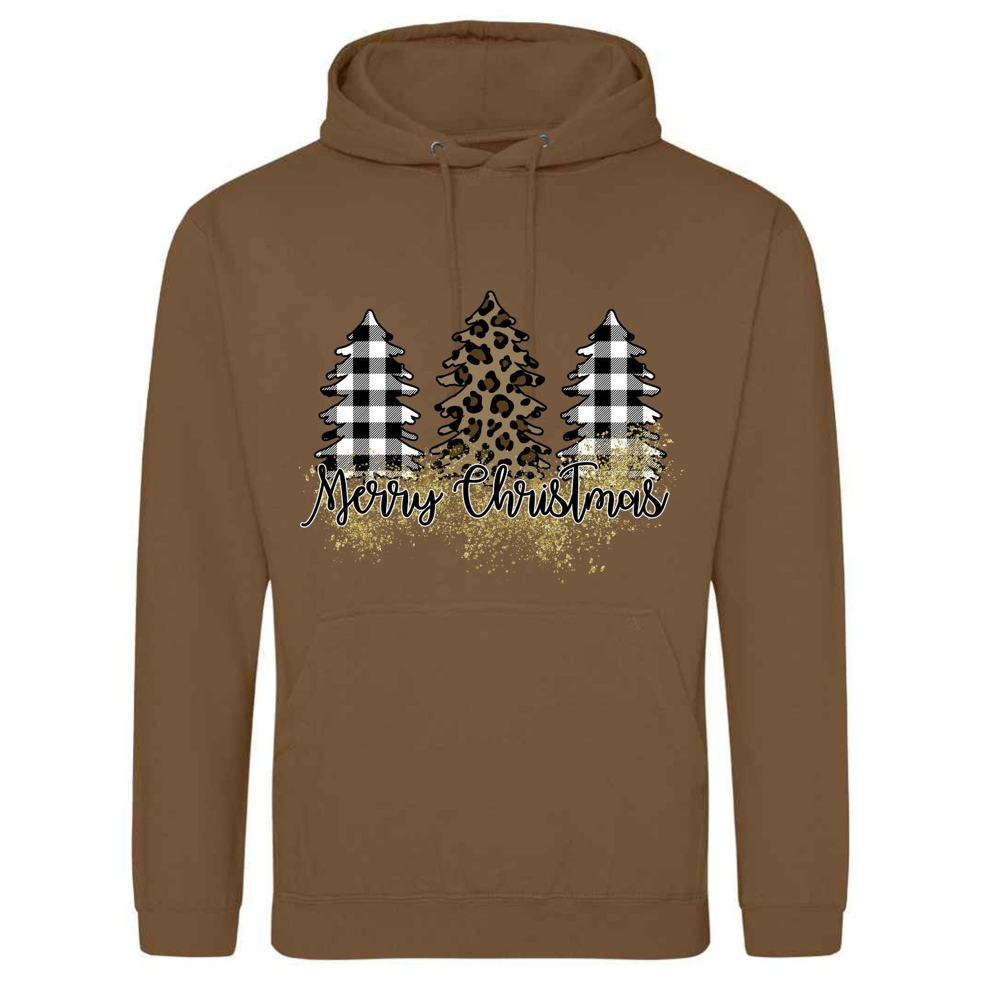 Merry Christmas Patchwork Hoodie: Unisex Festive Adult Top