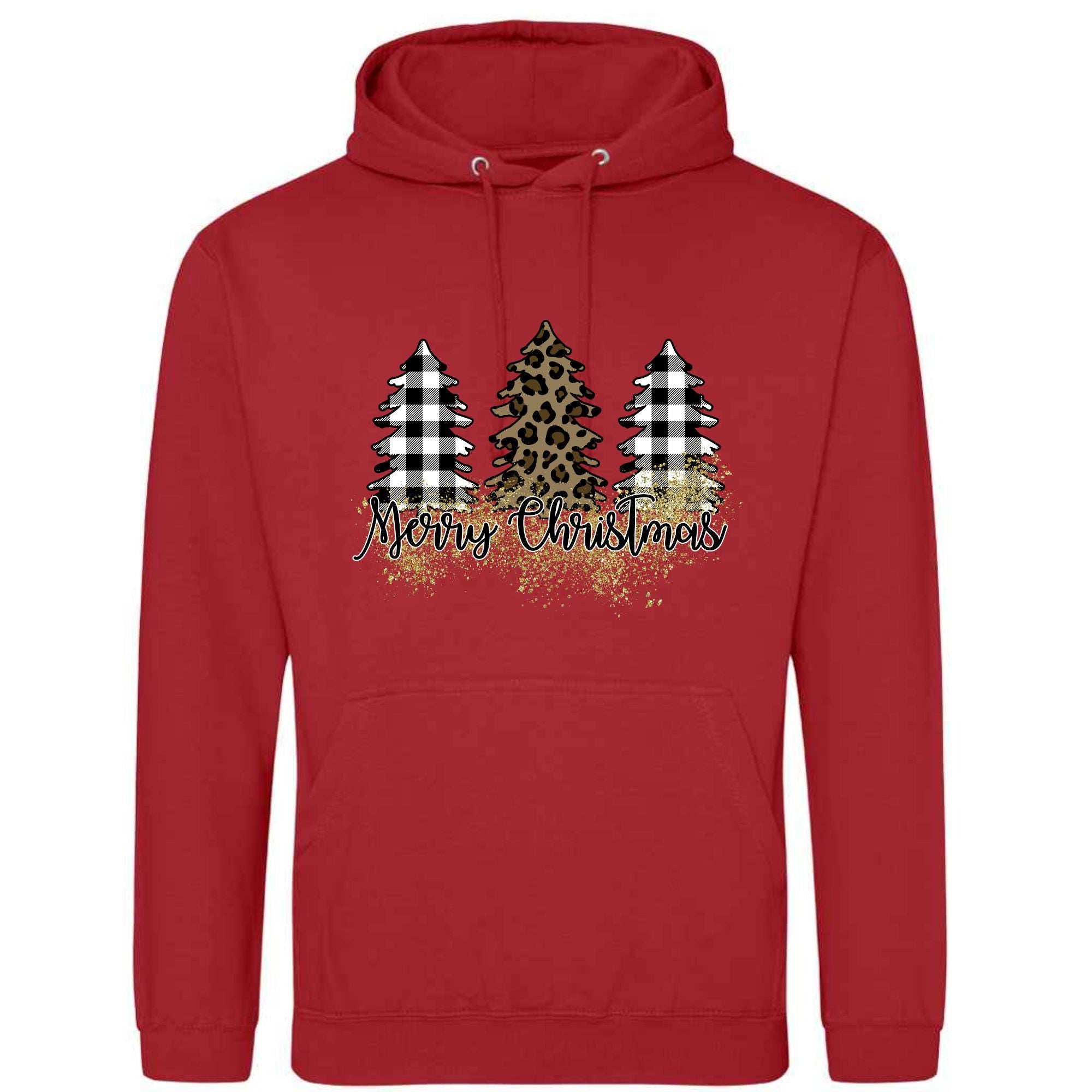 Merry Christmas Patchwork Hoodie: Unisex Festive Adult Top