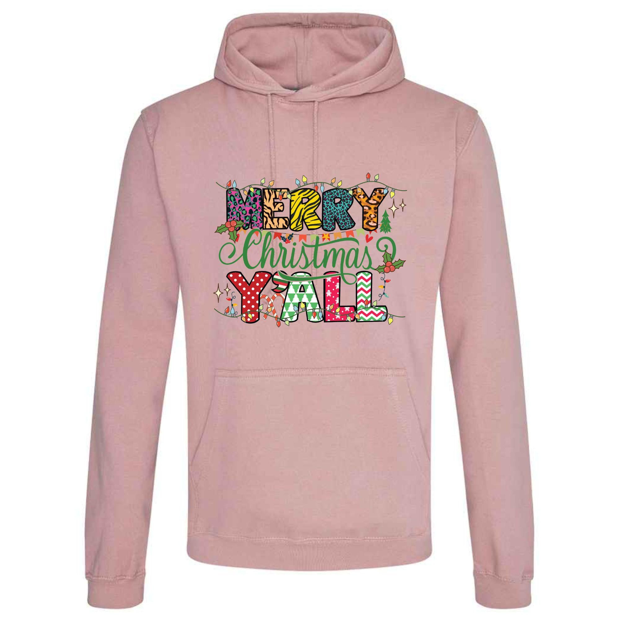 Merry Christmas Y'all Hoodie: Unisex Festive Adult Top
