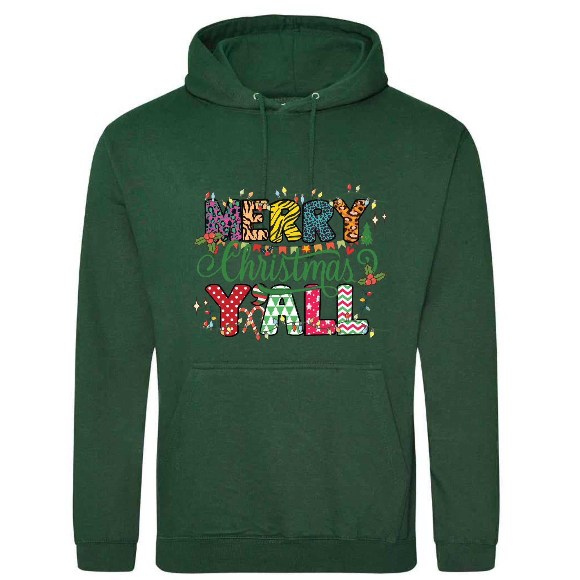 Merry Christmas Y'all Hoodie: Unisex Festive Adult Top