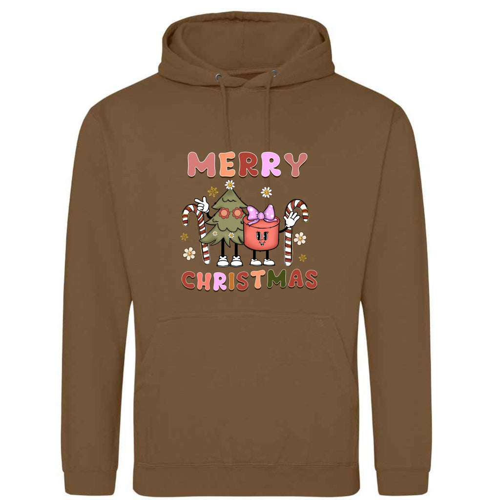 Unisex Merry Christmas Cartoon Hoodie - Festive Adult Top