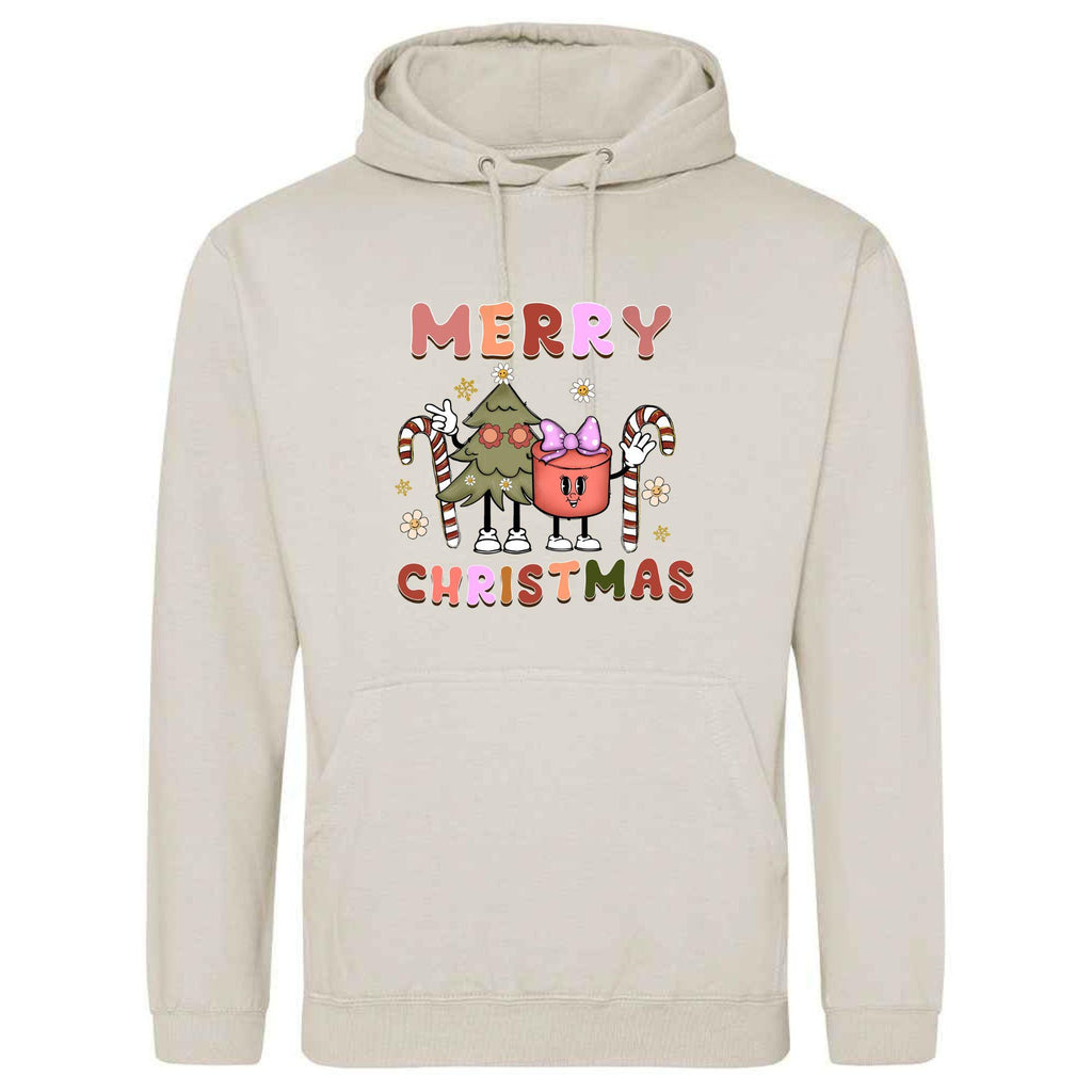 Unisex Merry Christmas Cartoon Hoodie - Festive Adult Top