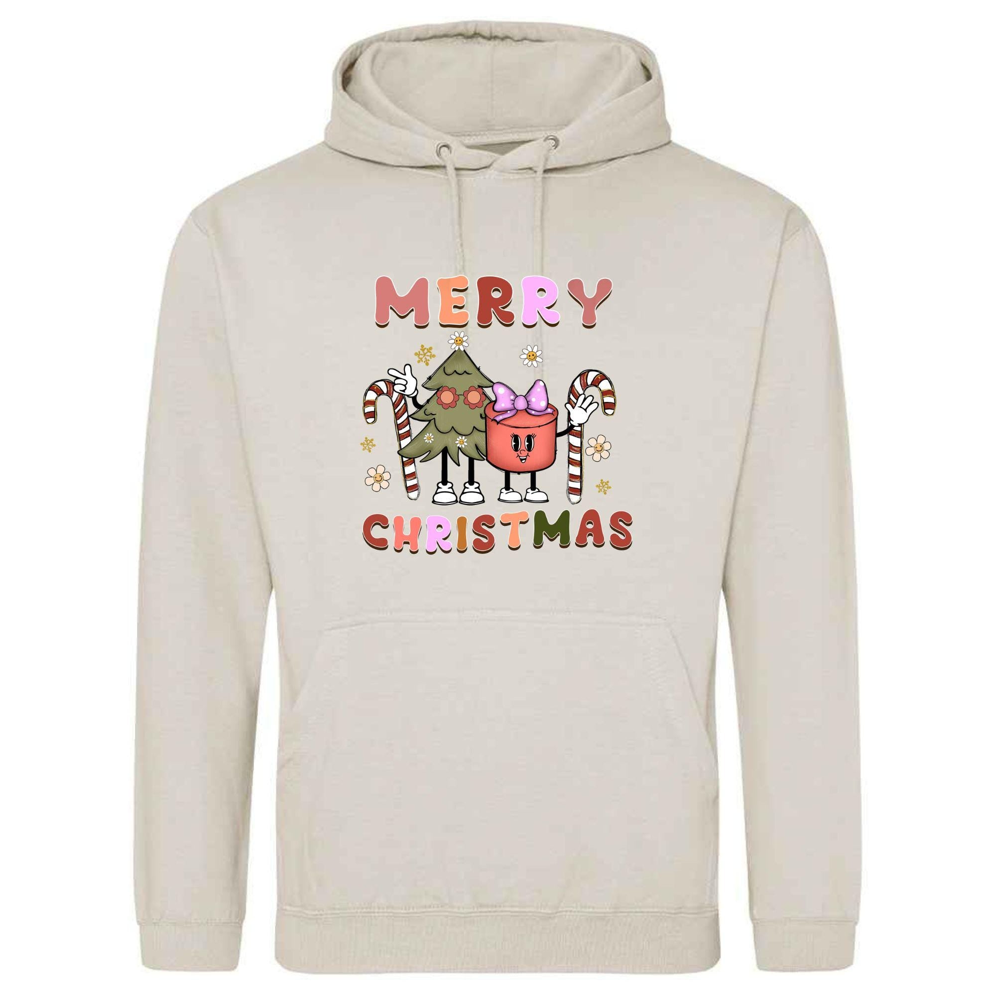 Unisex Merry Christmas Cartoon Hoodie - Festive Adult Top