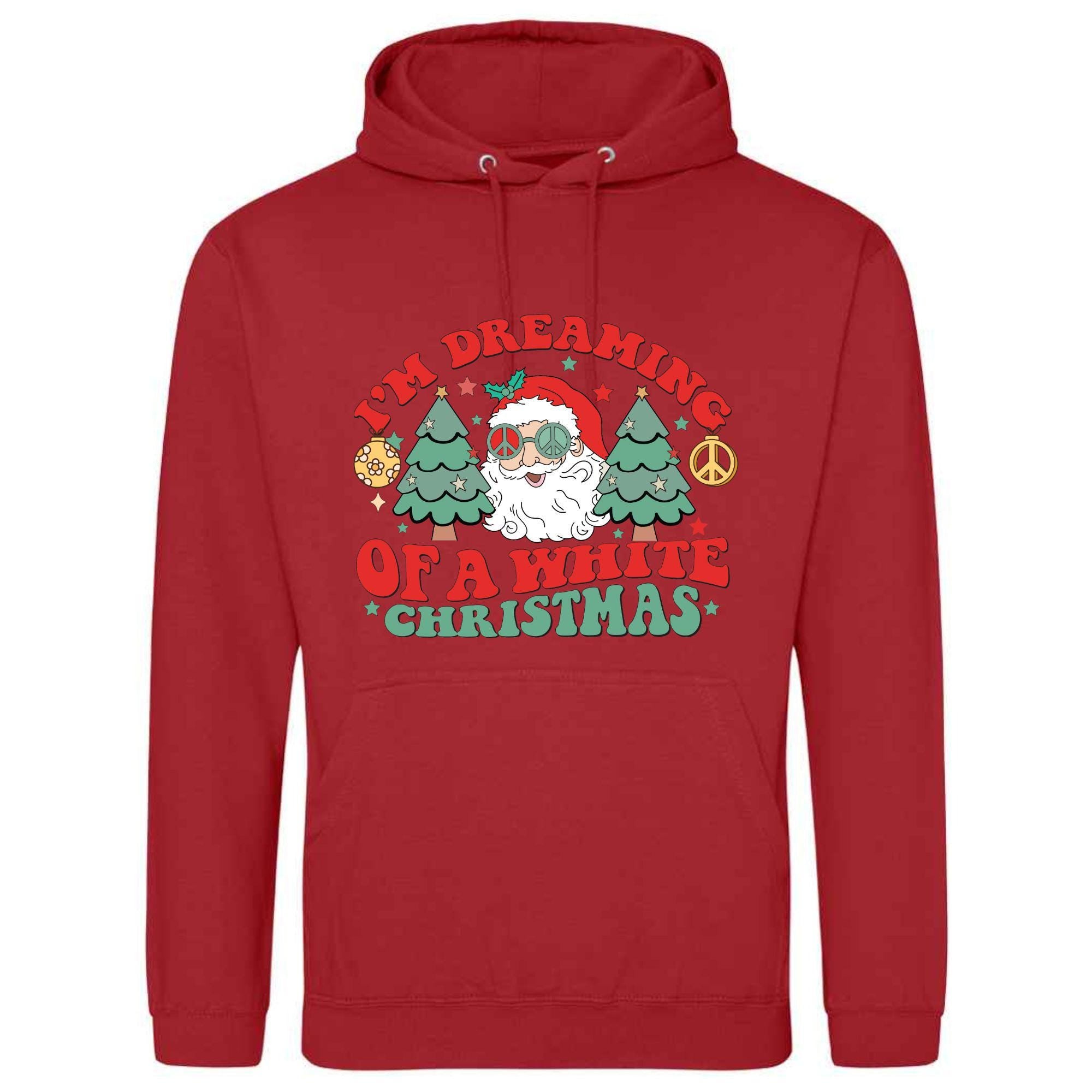 White Christmas Cartoon Hoodie: Unisex Festive Holiday Top