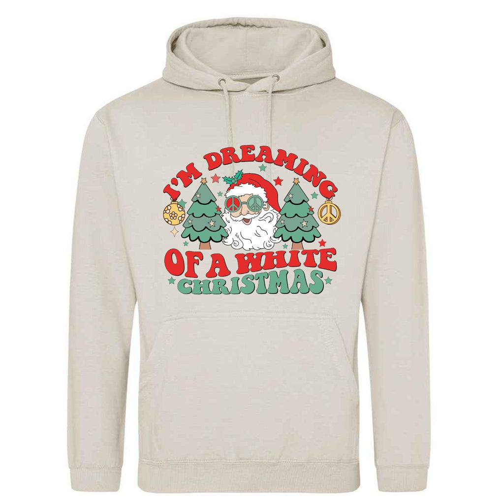 White Christmas Cartoon Hoodie: Unisex Festive Holiday Top