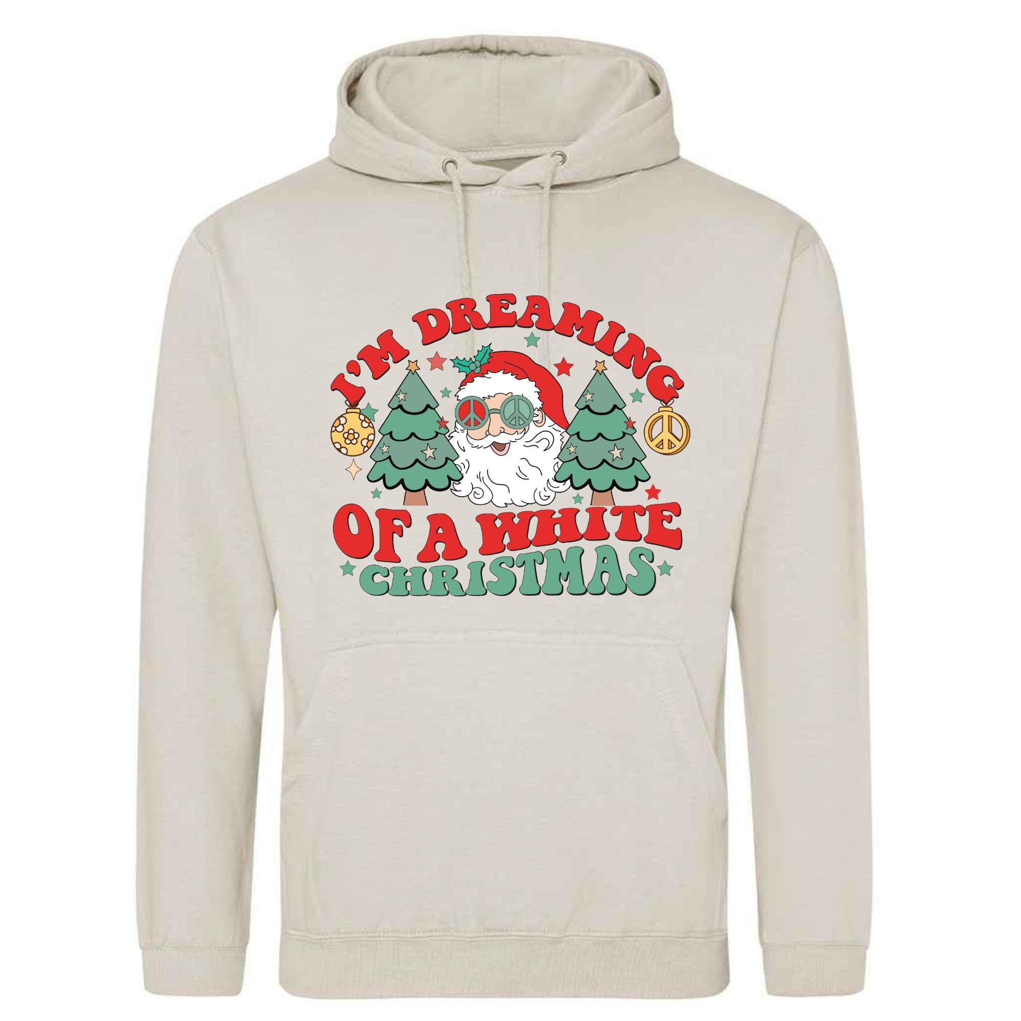 White Christmas Cartoon Hoodie: Unisex Festive Holiday Top