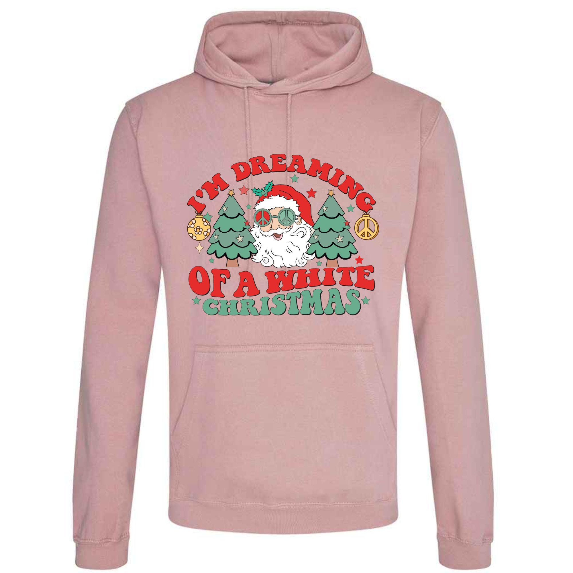 White Christmas Cartoon Hoodie: Unisex Festive Holiday Top