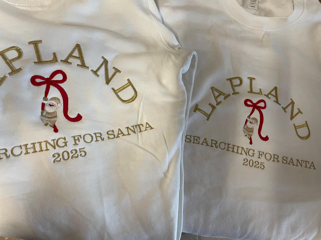 Embroidered Sweatshirt | Searching for Santa | Lapland Jumper | Child's Jumper